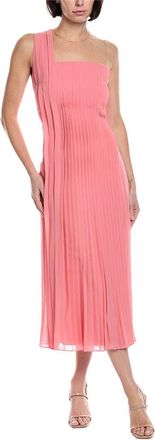 Akris Illusion One-Shoulder Silk Midi Dress