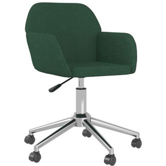vidaXL Sedia da Ufficio Girevole Verde Scuro in Tessuto - Vidaxl