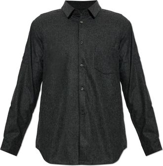Comme Des Gar&ccedil;ons Camicia in Lana con Tasca - - Shirts - Uomo - Grigio - S