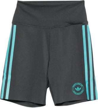 adidas three-stripes logo shorts - women - Elastane/Recycled Polyamide - S - Grey