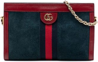 Gucci Pre-owned Gucci Small Suede Web Ophidia Chain Crossbody Ladies 503877 213317