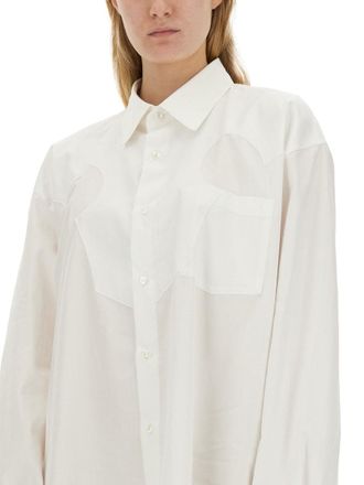 Maison Margiela Cotton Oversized Shirt Dress - White