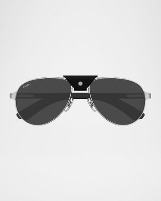 Cartier Men & apos;s CT0495SM Metal Aviator Sunglasses
