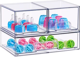 Sorbus Stackable Acrylic Set Of 6 Clear Storage Drawers