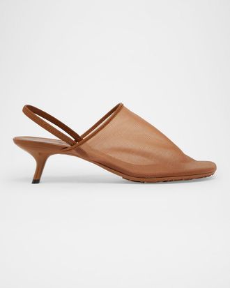 Loewe Petal Mesh Slingback Pumps