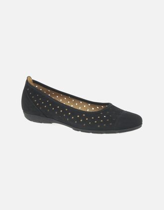 Gabor Womens Ruffle Womens Punched Detail Casual Shoes - Black - Size: 5.5