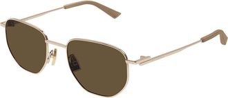 Bottega Veneta BV1301S 002 Mens Sunglasses Gold Size 50
