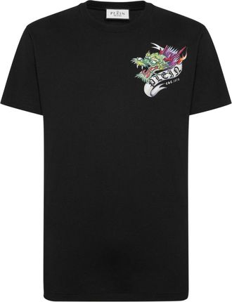 Philipp Plein Tattoo-print cotton T-shirt - men - Cotton - L - Black