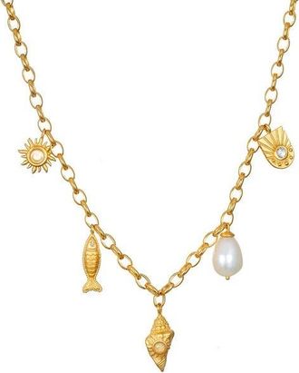 Satya Jewelry Blessings of the Sea Multi Charm Necklace in Gold at Nordstrom