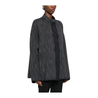 Emporio Armani Chaqueta Texturizada de Doble Botonadura - Jackets - Mujer - Azul - XS