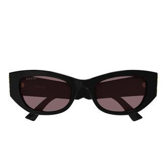 Gucci Logo-detail Geometric Sunglasses - unisex - Gucci - Sunglasses - Black - 53 MM - Accessories