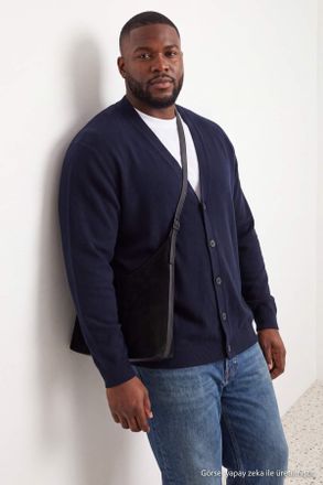 Trendyol MAN Heren Donkerblauw Effen Lang Regular fit Grote maten Vesten