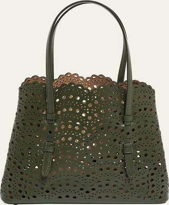 Alaia Mina 25 Tote Bag in Vienne Wave Perforated Leather