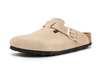 Birkenstock Boston - Suede Womens Clog Shoes Sandcastle : EU 41 (US Womens 10-10.5) Regular