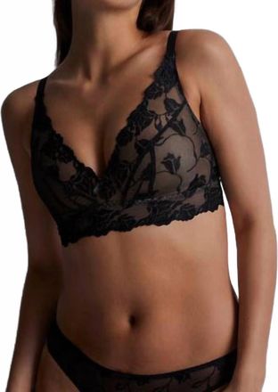 Aubade Softessence Padded Triangle Bralette In Noir