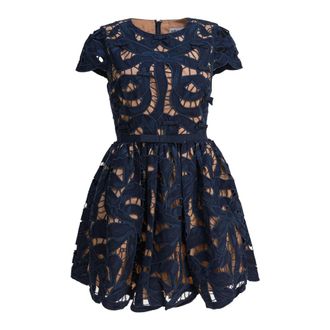 Self Portrait Dames, Jurken, Blauw, Maat: XS Katoen