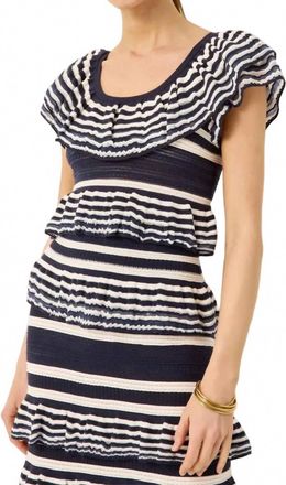 Marie Oliver Winona Striped Knit Top In Lunar