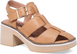 Django & Juliette Womens Jear Leather Platform Sandals In Tan