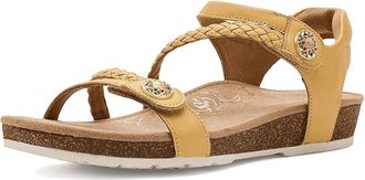 Aetrex Jillian Braided Quarter Strap Sandals Womens Sandals Butter : 6.5 M (B), Leather