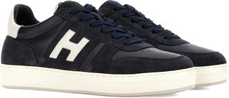Hogan Mens Sneakers H-Tv Suede-Nappa Blue Trainers