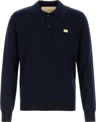 Valentino Garavani VLogo Signature Polo - Heren - Polos - Blauw - M - Wol - Tops