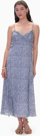 Rebecca Taylor Olivia Print Mix Slip Dress in Indigo Blue Multi at Nordstrom, Size 10