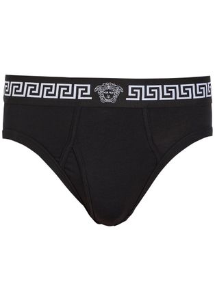 Versace Stretch-cotton Briefs - Black - XL