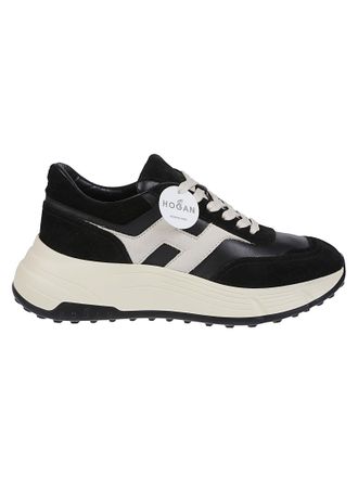 Hogan H669 Black Leather Suede Sneakers