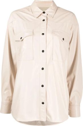 Isabel Marant Witte Shirt met Drukknopen - Dames - Overhemden - Beige - XS - Katoen - Overhemden