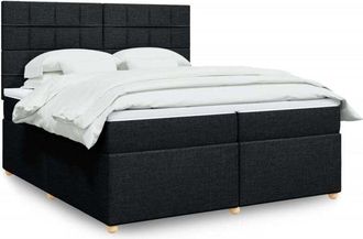 vidaXL Vidaxl - Cama Box Spring Con Colch&oacute;n Tela Negro 200x200 Cm