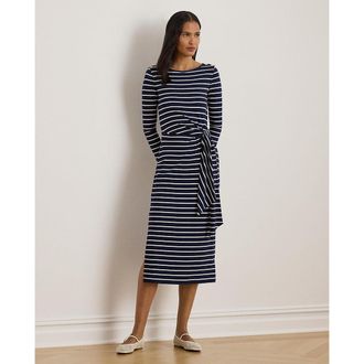 Ralph Lauren Gestreepte midi-jurk met lange mouwen, VAYRA