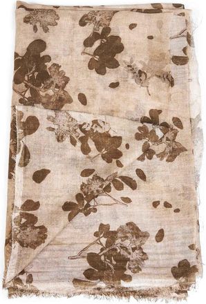 Uma Wang Womens Scarf Beige Floral Cotton Scarfs