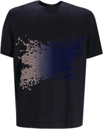 Emporio Armani Lyocell Logo T-Shirt - Heren - T-shirts - Blauw - XS - Katoen - Tops