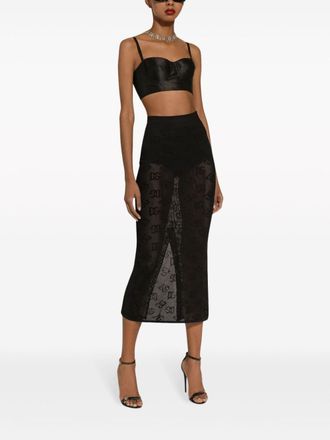 Dolce & Gabbana DG-jacquard midi skirt - Black