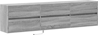 vidaXL Vidaxl - tv Wall Cabinet with led Grey Sonoma 180x31x45 cm