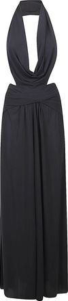 Amazu&igrave;n Halter-Neck Jumpsuit with Draped Neckline
