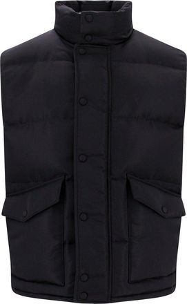 Alexander McQueen Padded And Quilted Nylon Sleeveless Jacket With Back Mcqueen Graffiti Print-Uomo