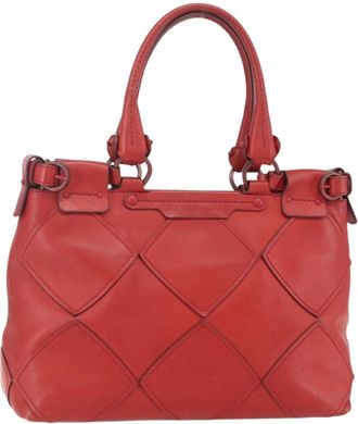 Ferragamo Gancini Handbag Leather Red Leather Handbag (Pre-Owned)
