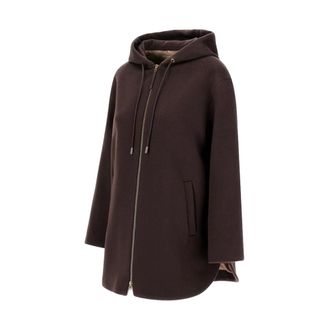 Herno Wollen jas met sabel-effect - Dames - Jassen - Bruin - Maat: XS Wol