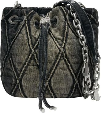 Diesel Bucket Bags, female, Black, Size: ONE SIZE Charm-D Bucket S