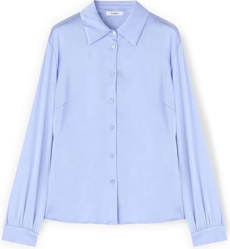 Motivi Shirts - Dames - Overhemden - Blauw - L - Satijn - Overhemden