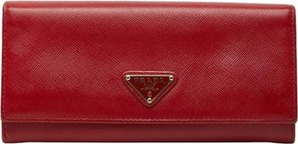 Prada Red Color Leather Coin Purse/Coin Case (Pre-Owned)