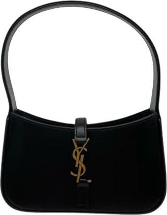 Saint Laurent Pre-owned Vintage Schoudertas - Dames - Vintage Schoudertas - Zwart - ONE Size - Leer - Vintage