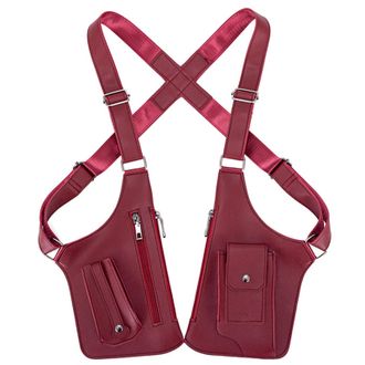 Generic Pufei PU Leather Double Shoulder Armpit Bag Anti-Theft Bag for Men (Wine Red)