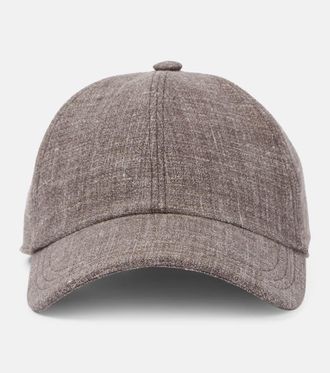 The Row Caspian silk, linen, and wool baseball cap