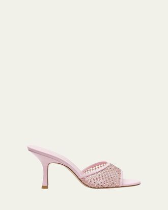 Stuart Weitzman 85mm Bareitall Mesh and Leather Sandals