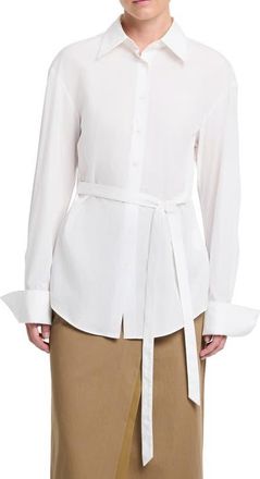 TWP The Night We Met Cotton Shirt in White at Nordstrom, Size Xx-Small