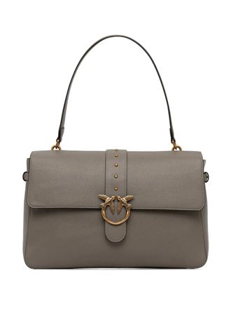 Pinko maxi Love stud-embellished shoulder bag - women - Calf Leather/Polyamide/Polyurethane/Cotton - One Size - Grey