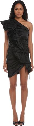 Bottega Veneta Black One Shoulder Mini Dress