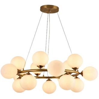 Trade Shop TrAdE Shop Traesio - Lampadario A Sospensione Contemporaneo In Metallo Bronzo Con 15 Sfere Attacco G9 B94